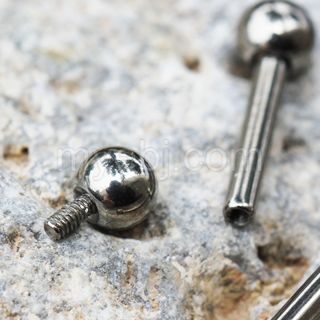 STRAIGHT BARBELL Internally Threaded Titanium Straight Barbell w/ Solid Balls -Rebel Bod-RebelBod