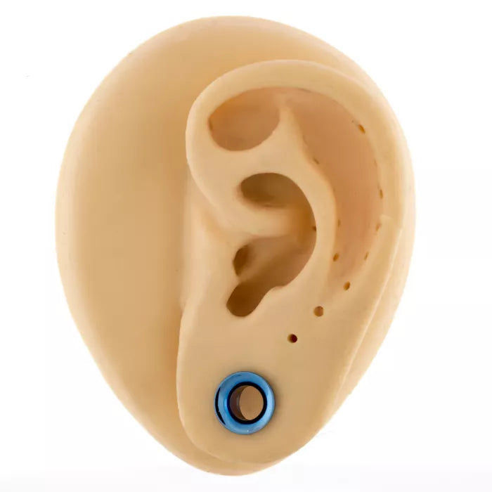 Tunnels - Double Flare Light Blue Anodized Internally Threaded Tunnels - 1 Piece #SPLT#2 -Rebel Bod-RebelBod