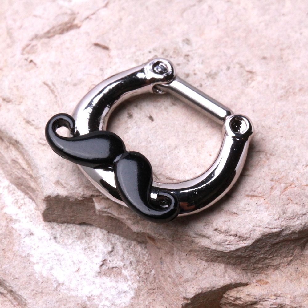Clicker - Cartilage | Septum Mustache Septum Clicker / Daith Clicker -Rebel Bod-RebelBod