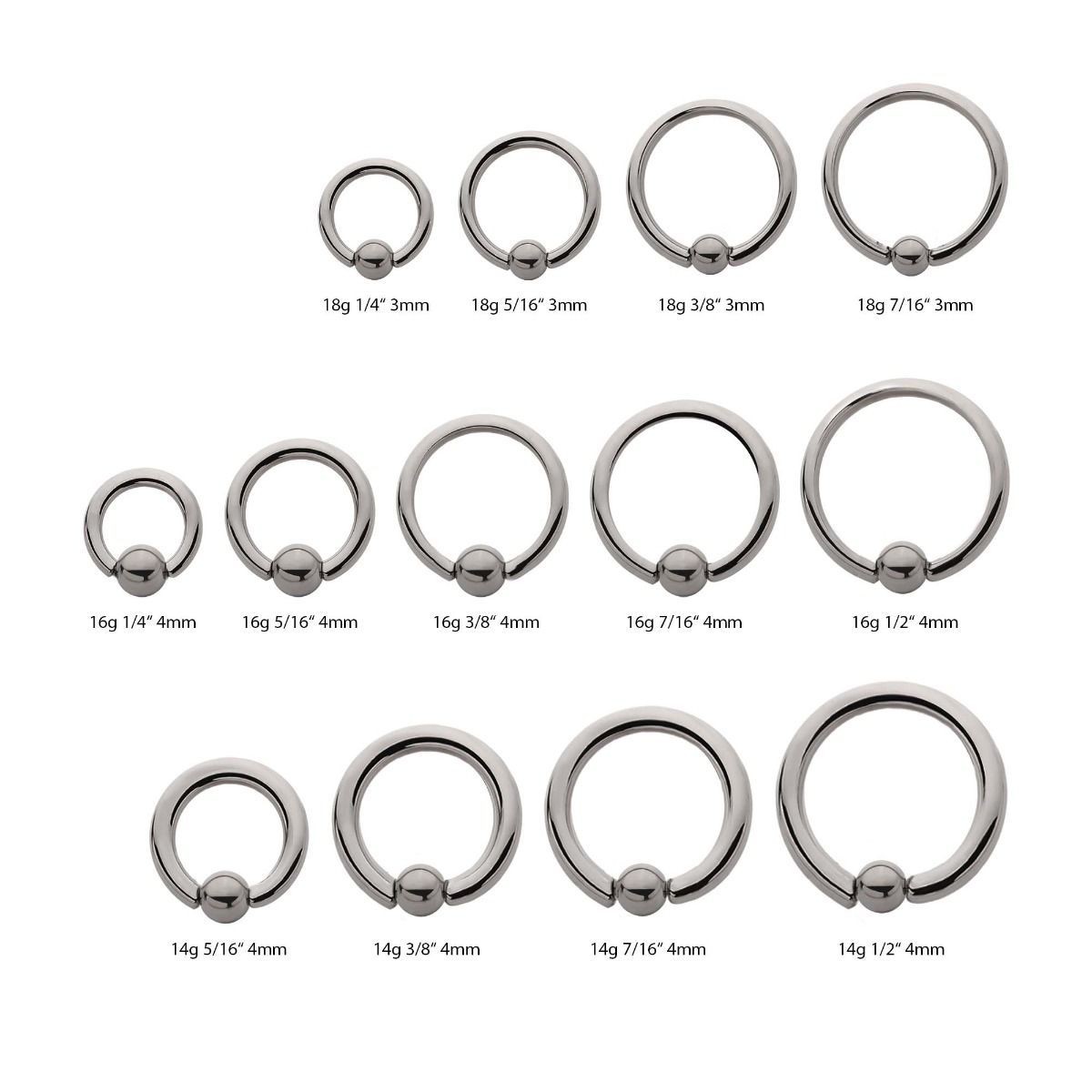 Niobium CBR Captive Bead Ring Titanium Ball rni -Rebel Bod-RebelBod