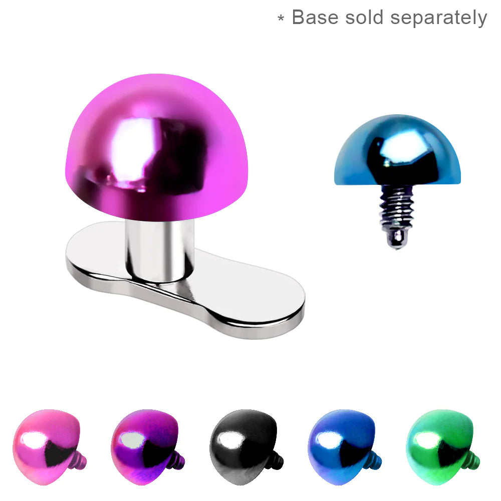 Dermals PVD Plated 316L Surgical Steel Dome Dermal Top -Rebel Bod-RebelBod