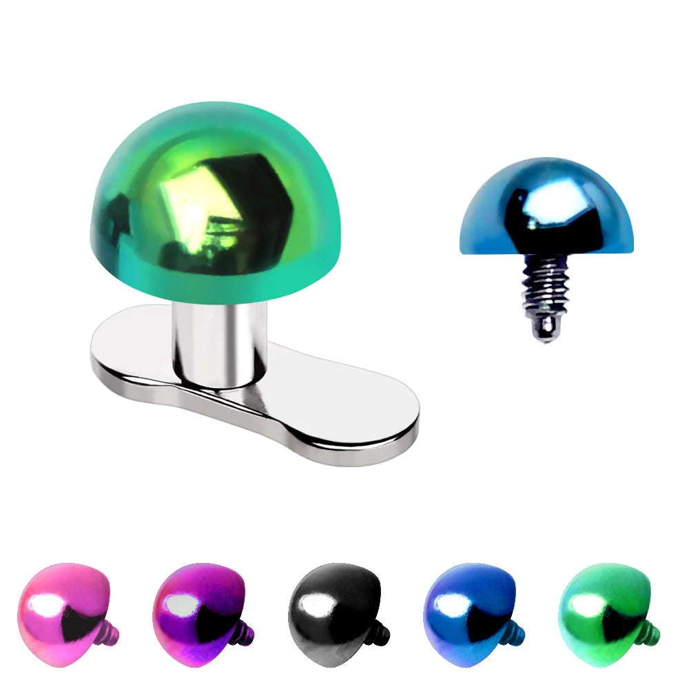 Dermals PVD Plated 316L Surgical Steel Dome Dermal Top -Rebel Bod-RebelBod