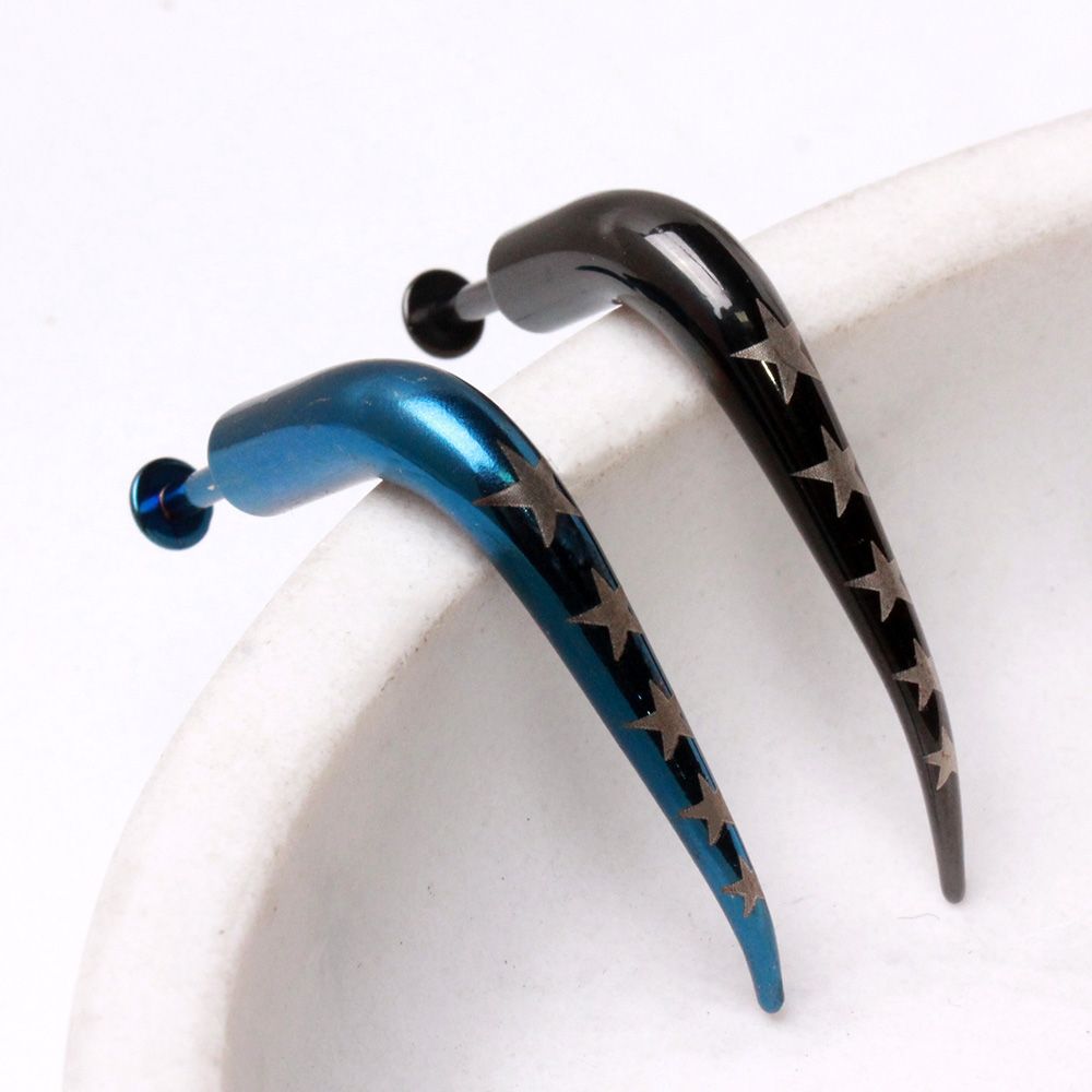 Labret Studs PVD Plated 316L Surgical Steel Talon Labret w/ Stars / Fake Taper -Rebel Bod-RebelBod