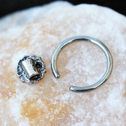 CAPTIVE BEAD RING Rainbow Flower Snap-in Captive Bead Ring / Septum Ring -Rebel Bod-RebelBod