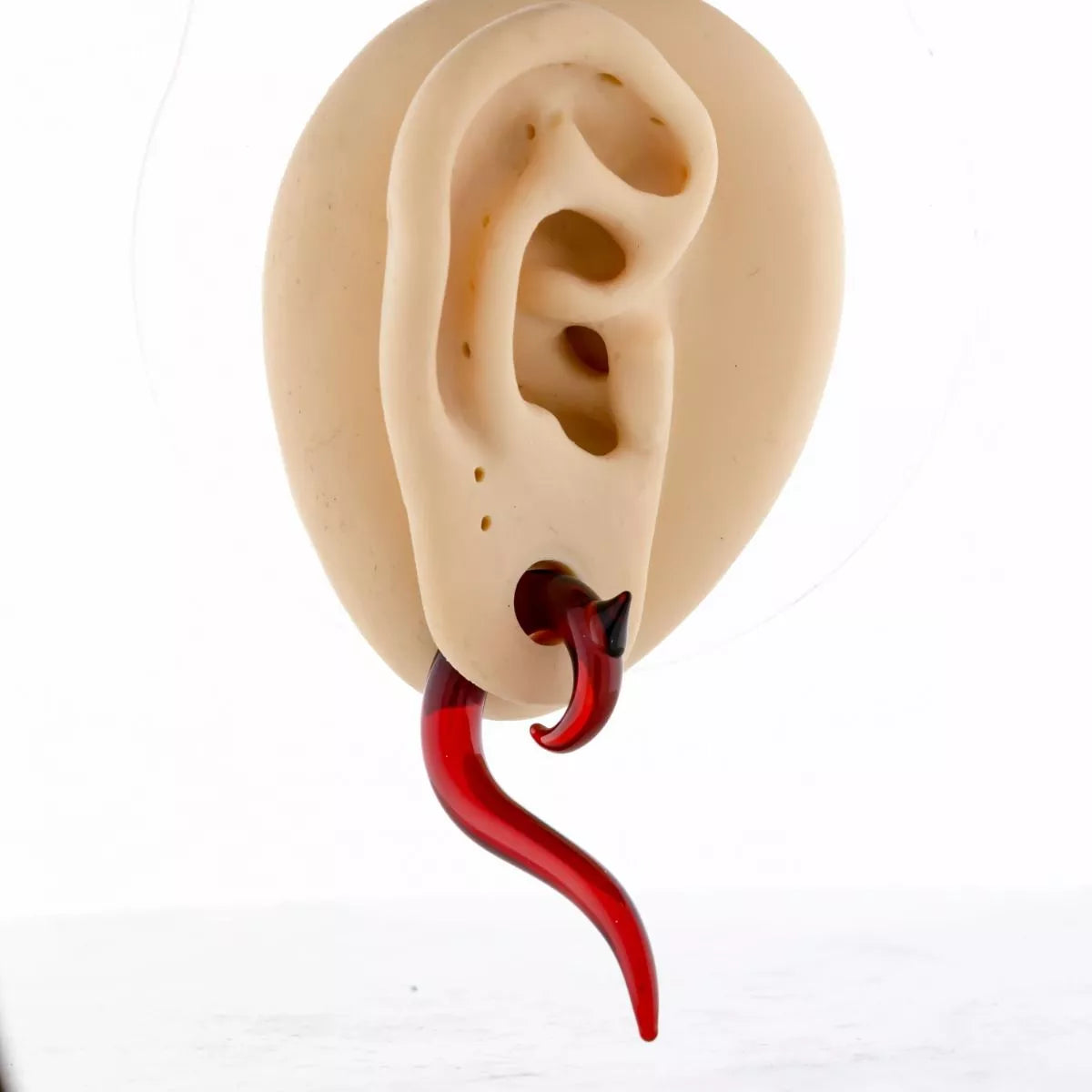 Tapers - Spirals Red Borosilicate Glass Borneo Spirals - 1 Piece #SPLT#2 -Rebel Bod-RebelBod