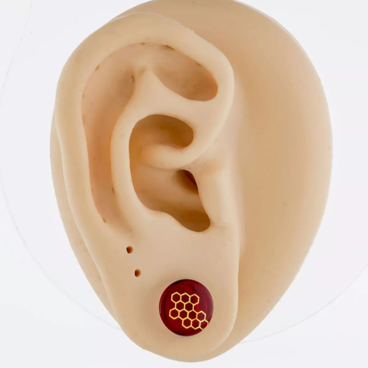 Plugs Earrings - Single Flare Red Honeycomb Glass Plugs - 1 Piece #SPLT#2 -Rebel Bod-RebelBod