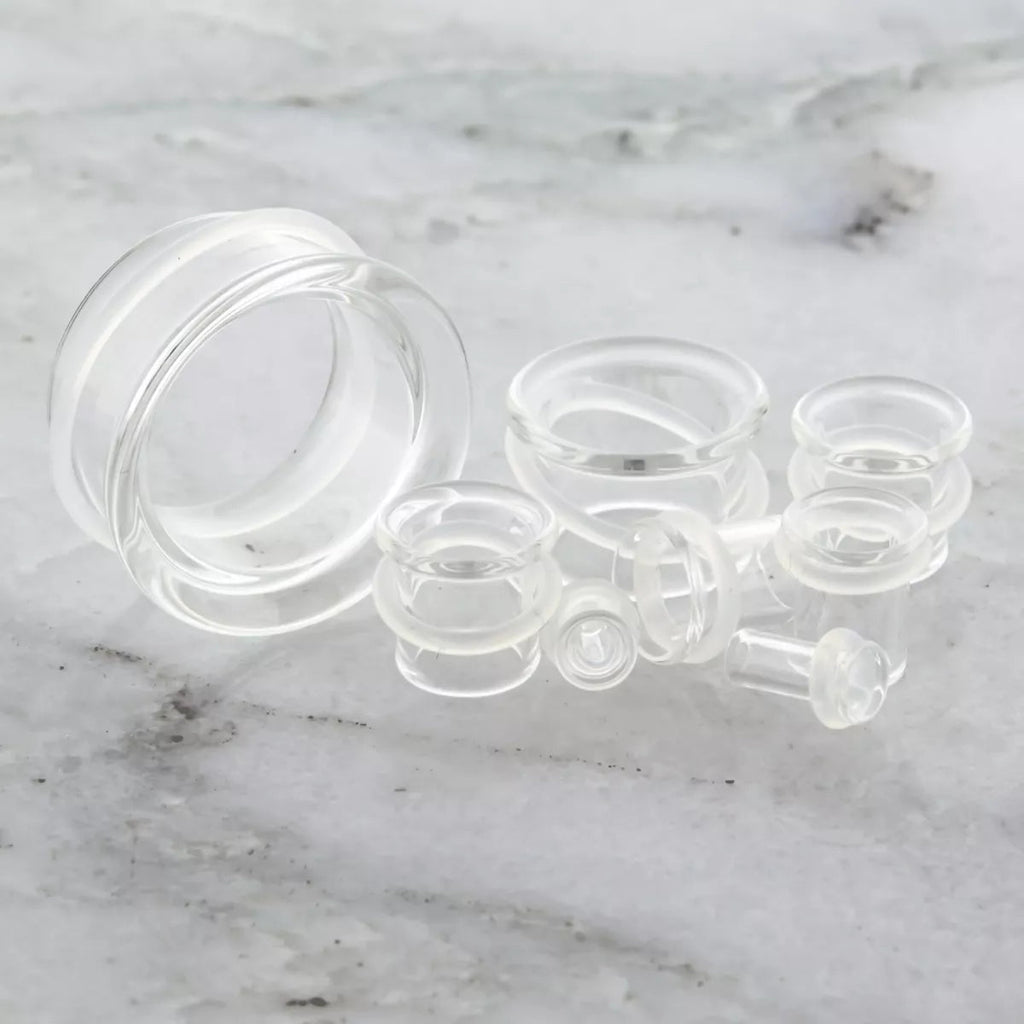 Single Flare Borosilicate Pyrex Glass Tunnel Clear 2 0g 8mm 5/16 8mm