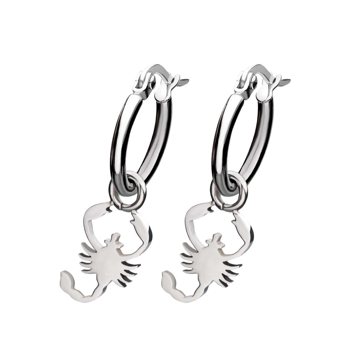 Earrings Stainless Steel Hoop earring Scorpio Charm erhp20217 -Rebel Bod-RebelBod