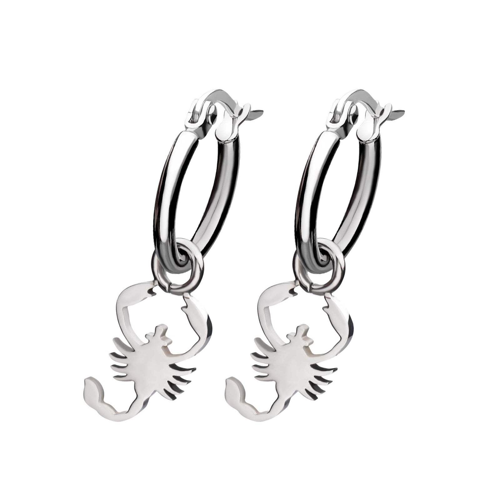 Earrings Stainless Steel Hoop earring Scorpio Charm erhp20217 -Rebel Bod-RebelBod