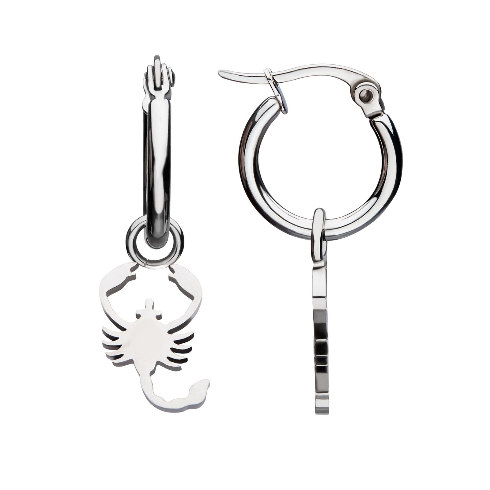 Earrings Stainless Steel Hoop earring Scorpio Charm erhp20217 -Rebel Bod-RebelBod