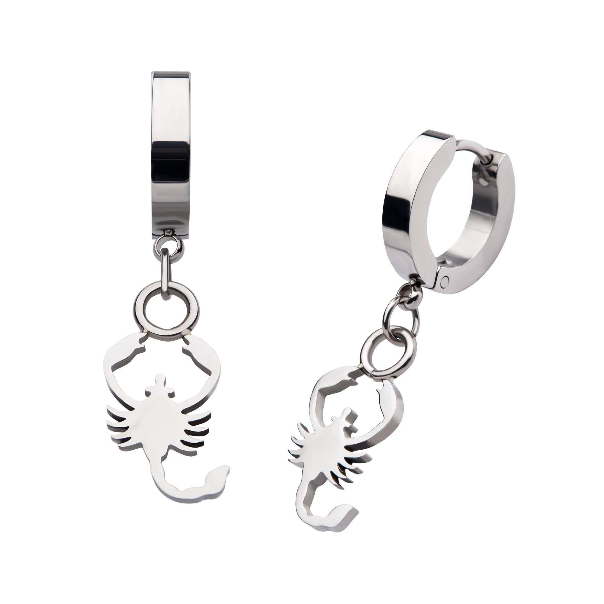 Earrings Stainless Steel Huggie earring Scorpio Charm erhg20217 -Rebel Bod-RebelBod