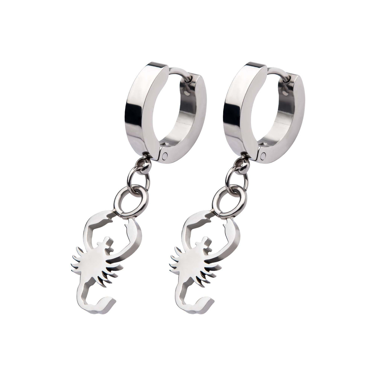 Earrings Stainless Steel Huggie earring Scorpio Charm erhg20217 -Rebel Bod-RebelBod