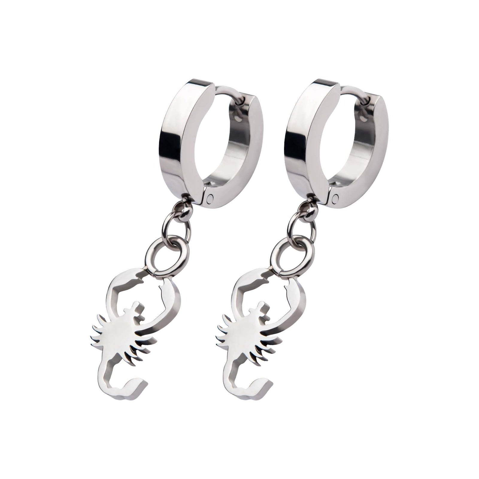 Earrings Stainless Steel Huggie earring Scorpio Charm erhg20217 -Rebel Bod-RebelBod