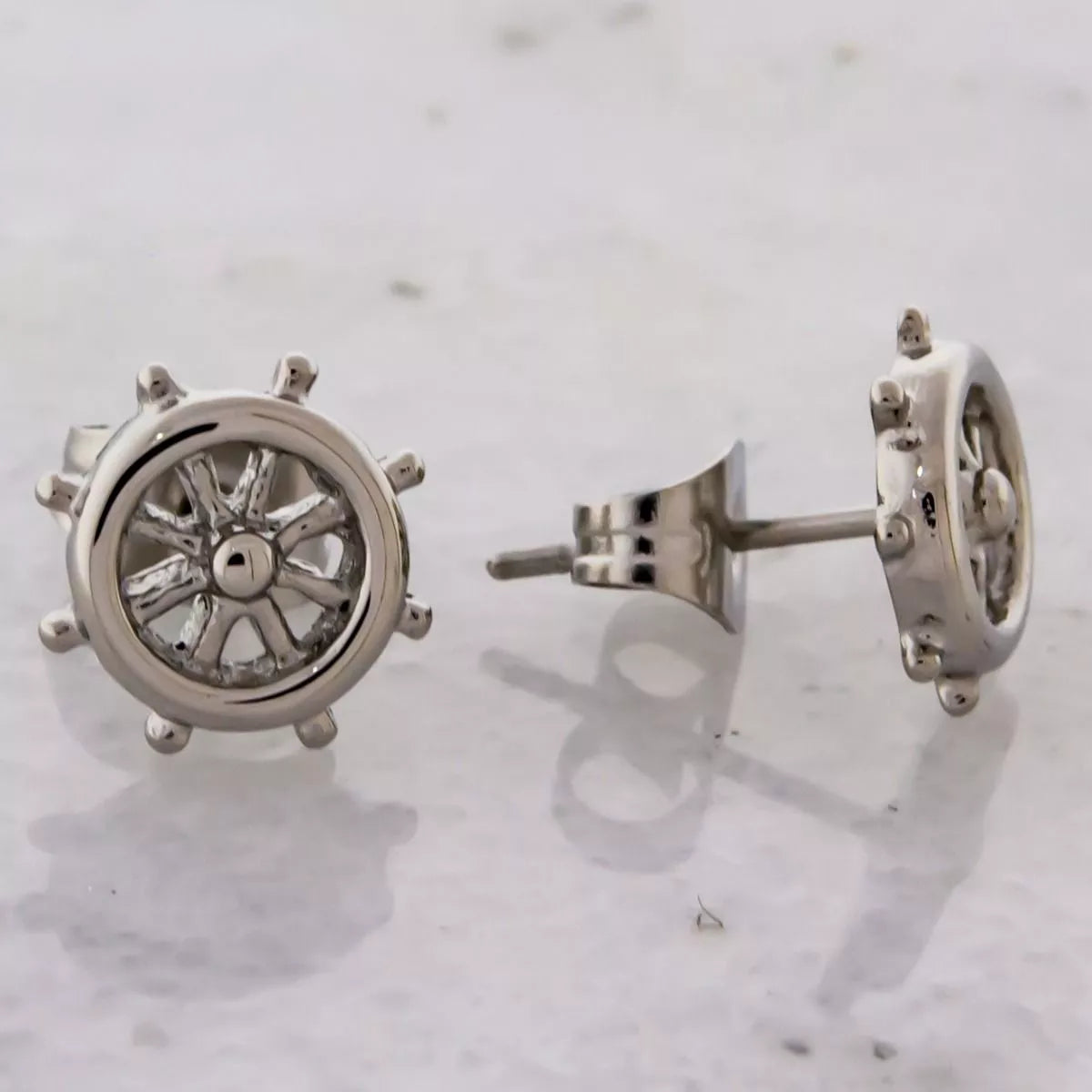 Stud Earrings Steel Cast 316L Helm Ear Studs - 1 Pair -Rebel Bod-RebelBod