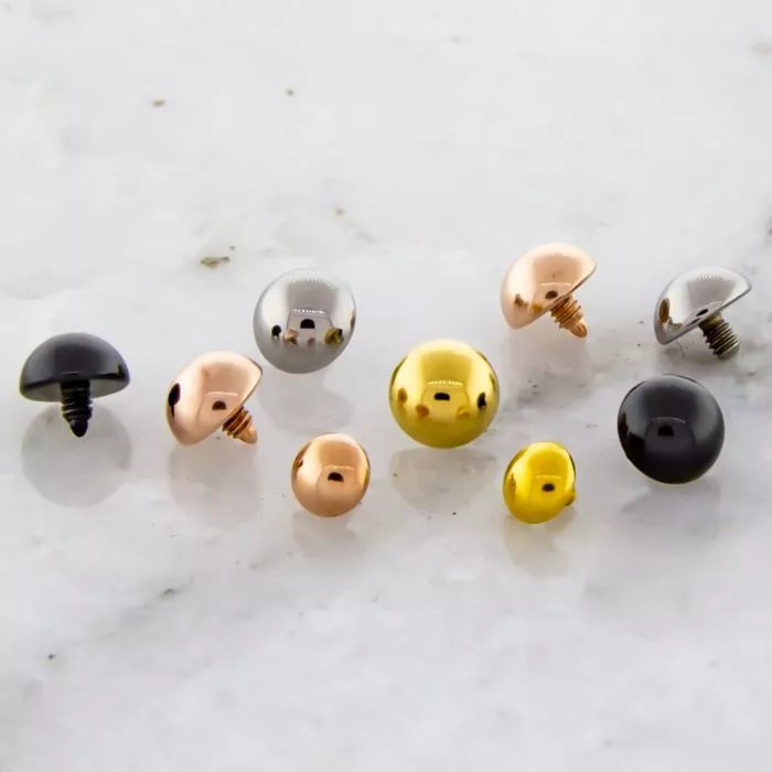 Body Jewelry Parts Steel Dome Replacement Heads - 1 Piece #SPLT#6 -Rebel Bod-RebelBod