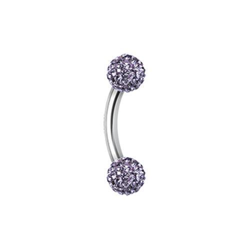 CURVED BARBELL Tanzanite Multi-Sprinkle Dot Curved Barbell Eyebrow Ring -Rebel Bod-RebelBod