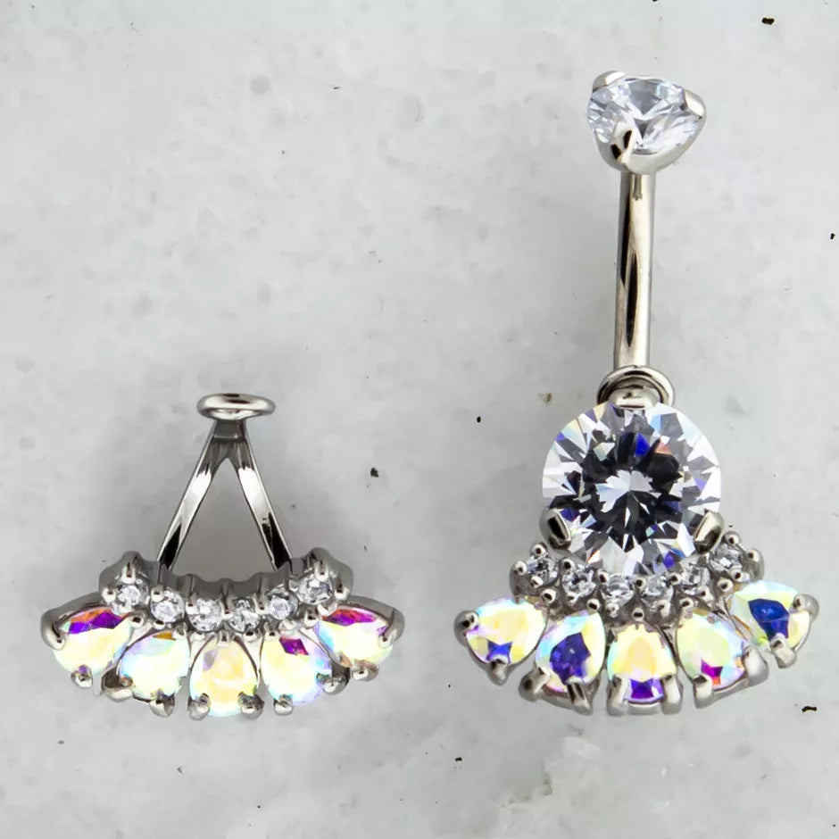 Belly Ring - Dangle Teardrop Gem Navel Hanger - 1 Piece -Rebel Bod-RebelBod