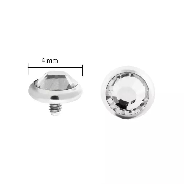Dermals Titanium Birth Stone Gem Dermal Top w/ 4mm ball sbvderbez4 - 1 Piece -Rebel Bod-RebelBod
