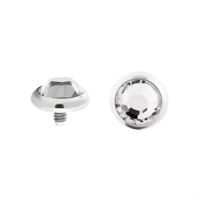 Dermals Titanium Birth Stone Gem Dermal Top w/ 4mm ball sbvderbez4 - 1 Piece -Rebel Bod-RebelBod