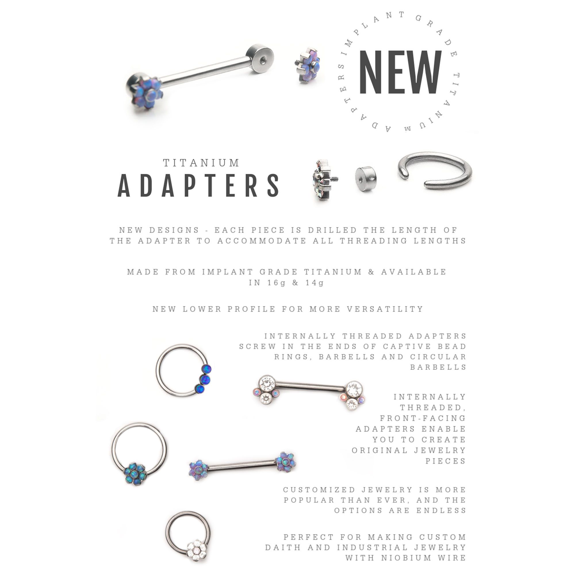 Titanium Captive Bead Ring Adapter tiadpt2 -Rebel Bod-RebelBod