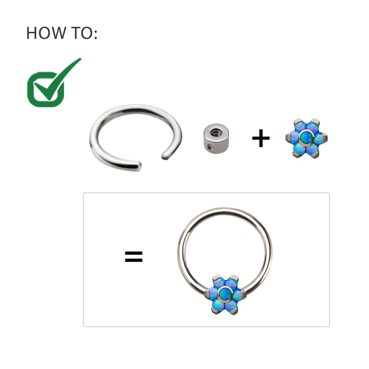 Titanium Captive Bead Ring Adapter tiadpt2 -Rebel Bod-RebelBod