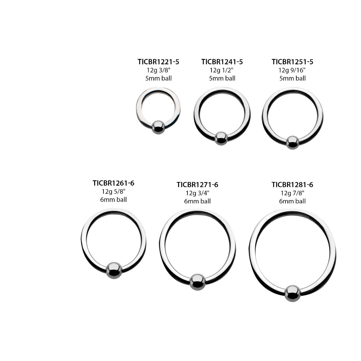 Titanium Captive Bead Ring ticbr2001 -Rebel Bod-RebelBod