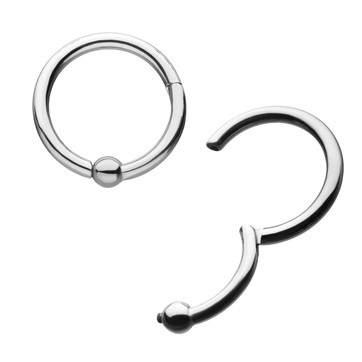 Titanium Clicker Ring 3mm Ball Hinged Segment Ring tisgrha8 -Rebel Bod-RebelBod