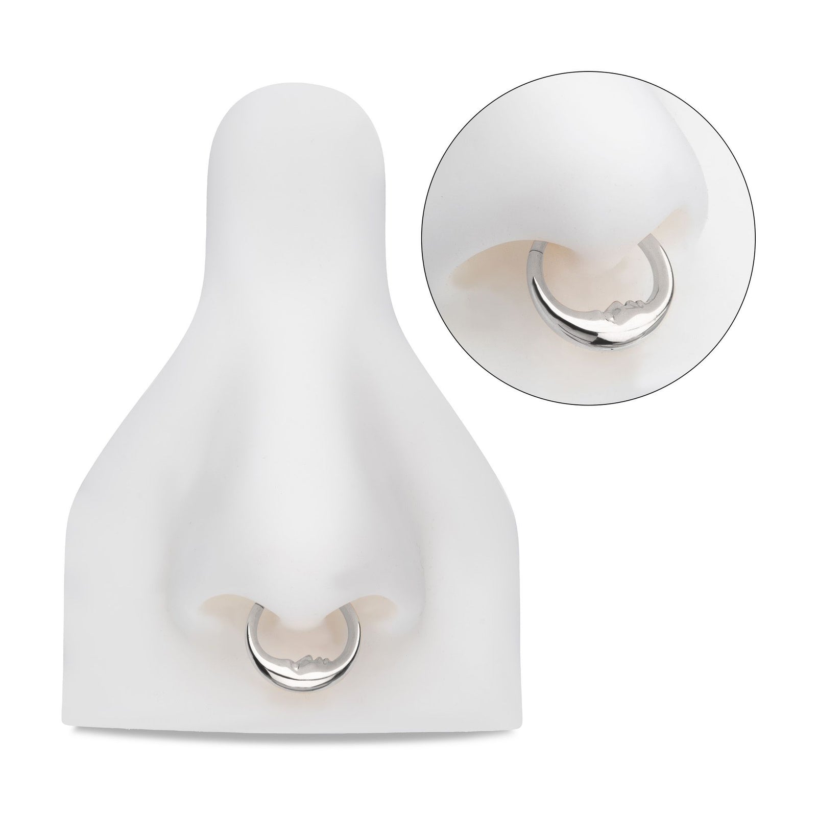 Titanium Crescent Moon Face Front Facing Hinged Segment Clicker tisgrhp20610 -Rebel Bod-RebelBod