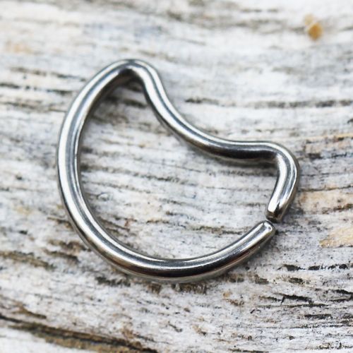 Cartilage Earring - Cartilage Hoop Titanium Crescent Moon Seamless Cartilage Earring - 1 Piece -Rebel Bod-RebelBod
