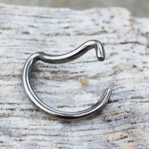 Cartilage Earring - Cartilage Hoop Titanium Crescent Moon Seamless Cartilage Earring - 1 Piece -Rebel Bod-RebelBod
