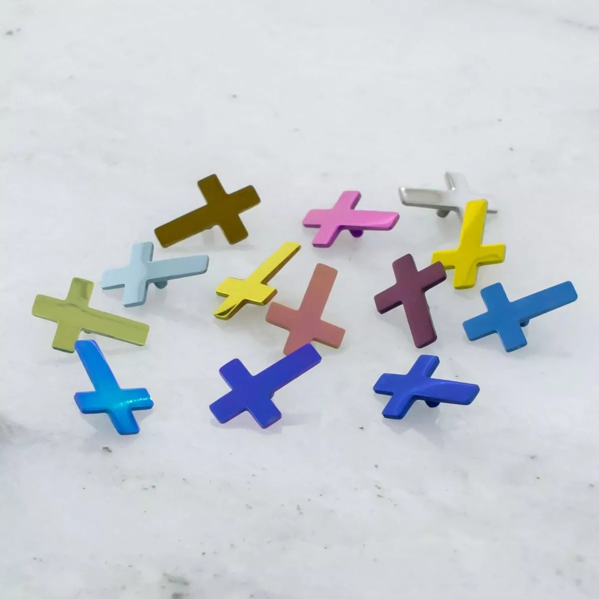 Body Jewelry Parts Titanium Cross Replacement End - 1 Piece -Rebel Bod-RebelBod