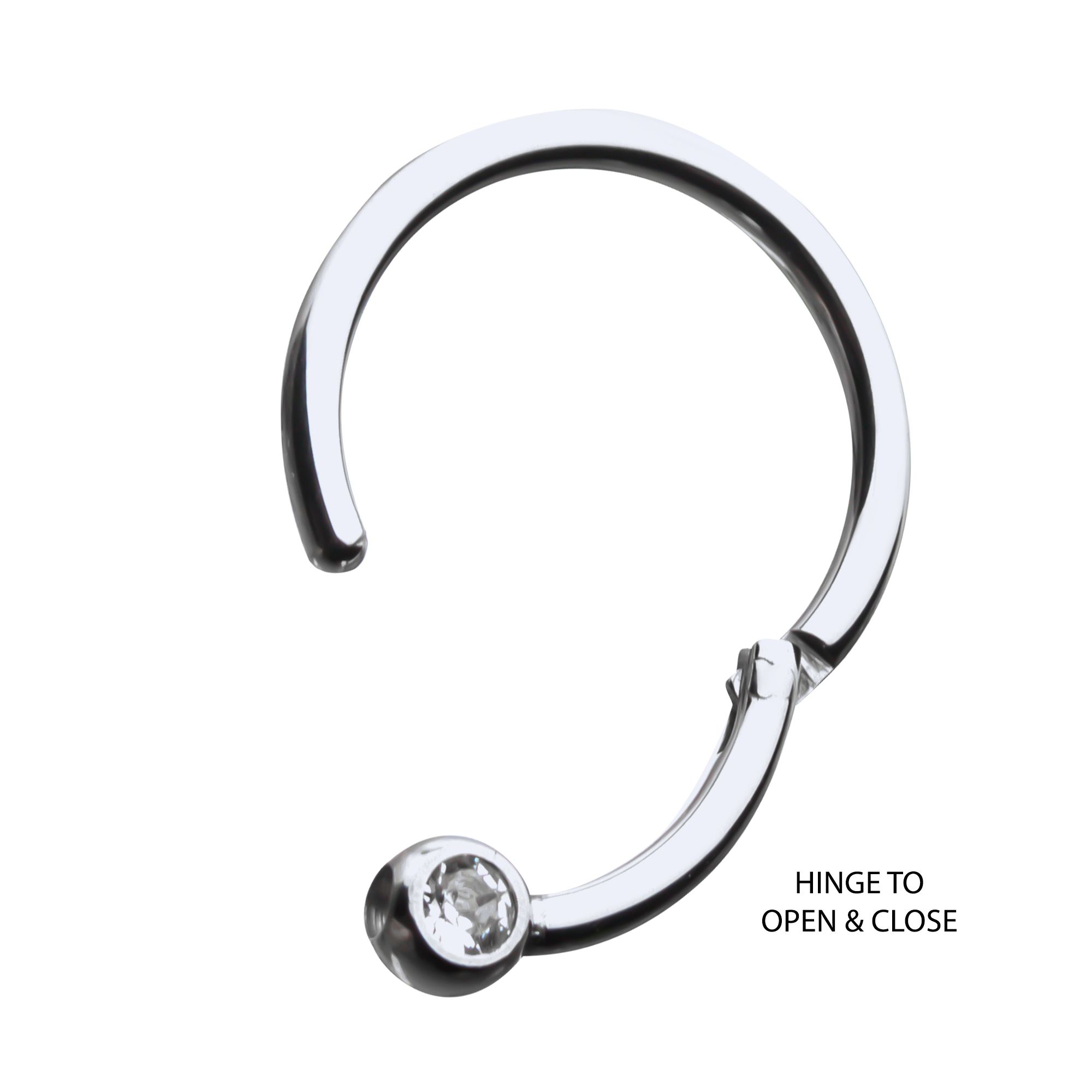 Titanium CZ Clear Gem Hinged Segment Ring tisgrha -Rebel Bod-RebelBod