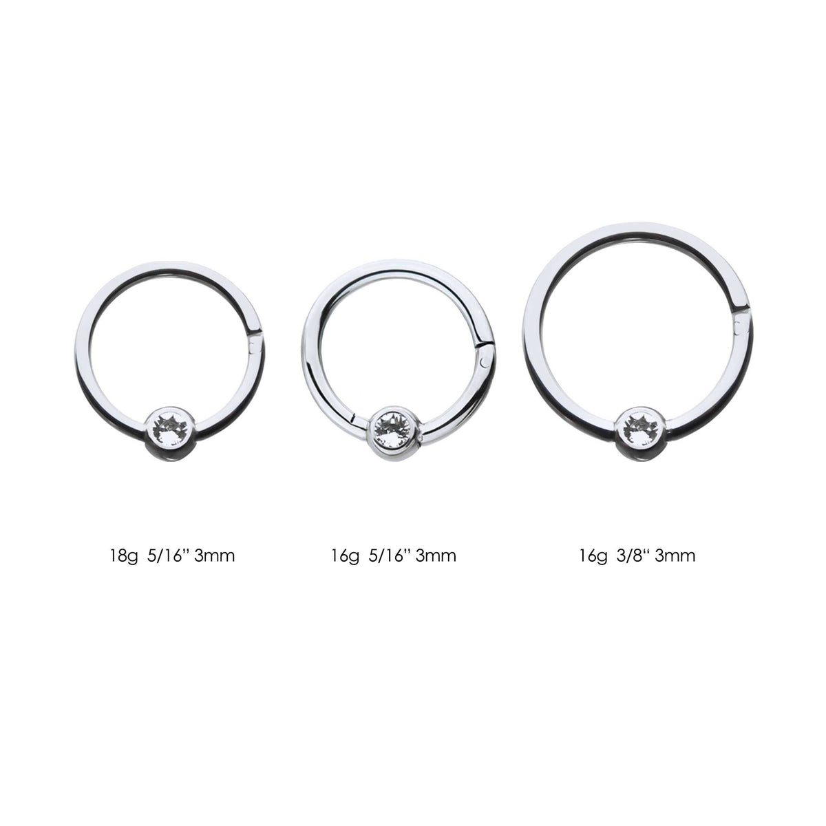 Titanium CZ Clear Gem Hinged Segment Ring tisgrha -Rebel Bod-RebelBod