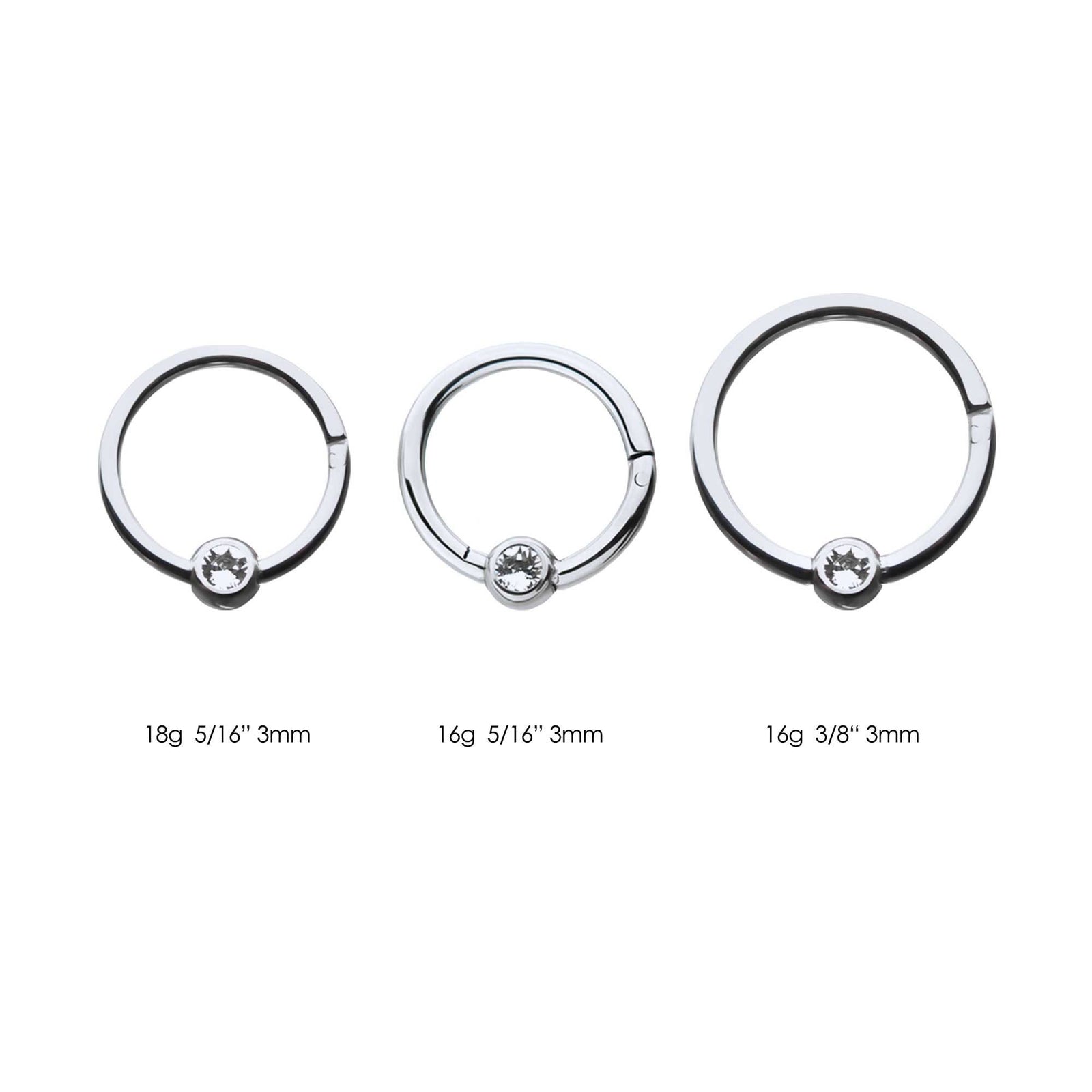 Titanium CZ Clear Gem Hinged Segment Ring tisgrha -Rebel Bod-RebelBod