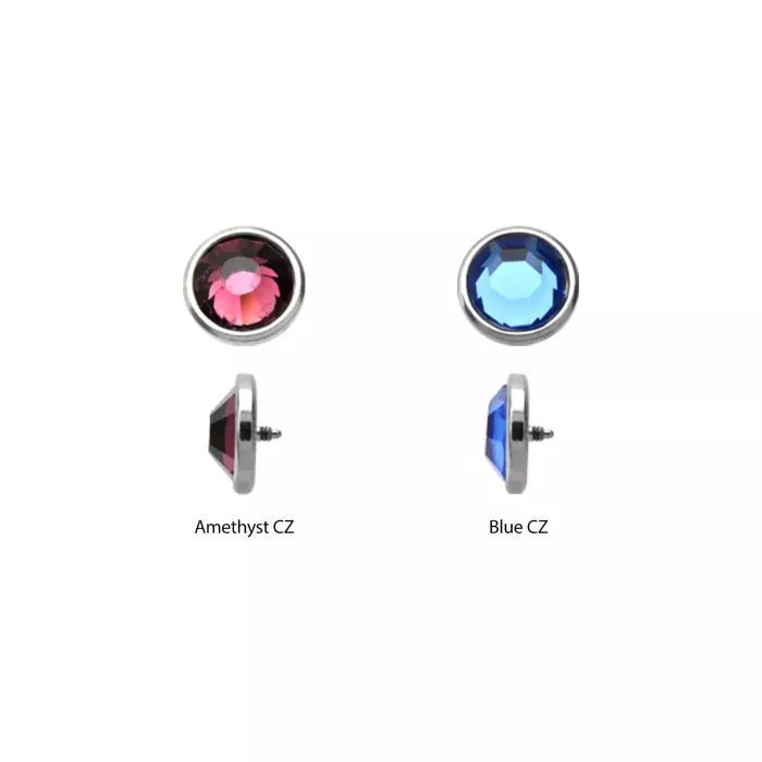 Dermals Titanium CZ Gem Dermal Top 8mm ball - 1 Piece -Rebel Bod-RebelBod