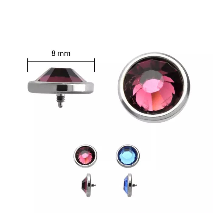 Titanium Nipple Barbell With Gem CZ Crystal, Nipple Jewelry Studs