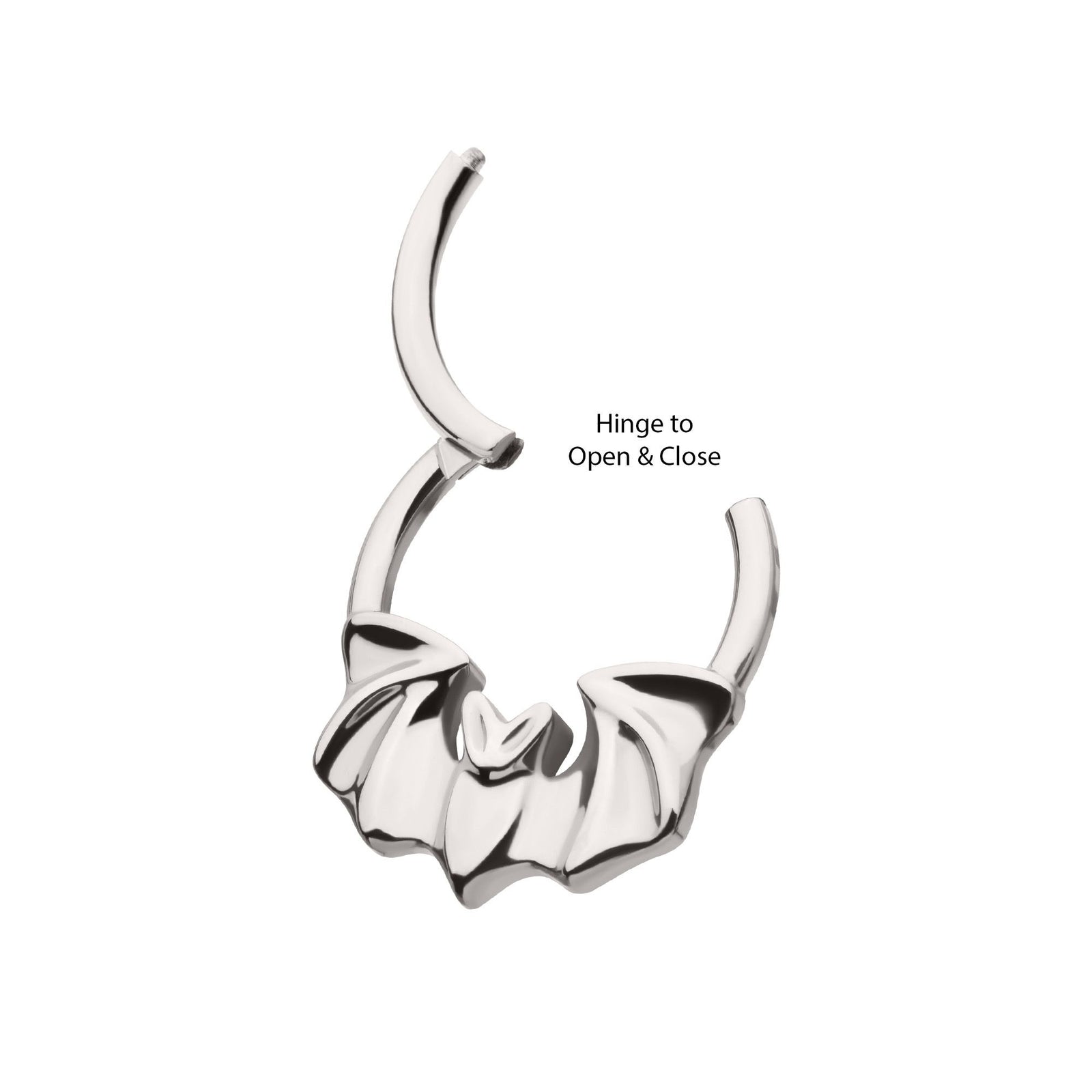 Titanium Flying Bat Front Facing Hinged Segment Clicker tisgrhp19610 -Rebel Bod-RebelBod