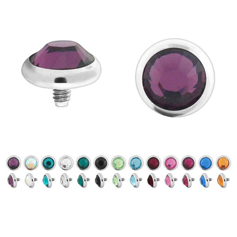 Dermals Titanium Gem Birth Stone Dermal Top w/ 5mm ball sbvderbez5 - 1 Piece -Rebel Bod-RebelBod