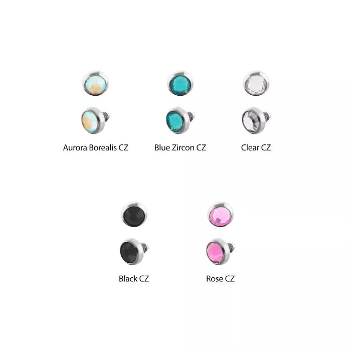Dermals Titanium Gem Birth Stone Dermal Top w/ 5mm ball sbvderbez5 - 1 Piece -Rebel Bod-RebelBod