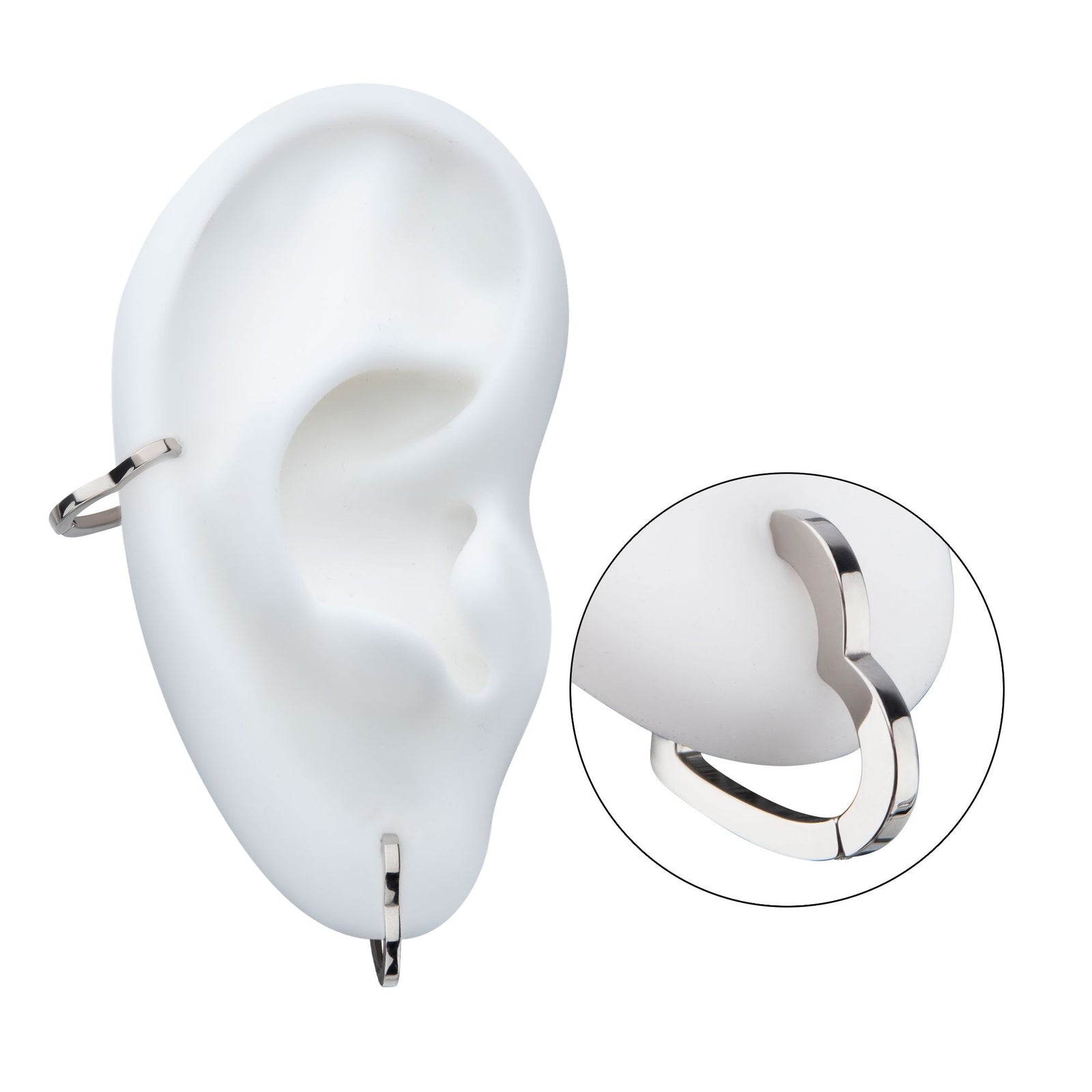 Titanium Heart Huggie Hinged Segment Clicker tisgrhs -Rebel Bod-RebelBod