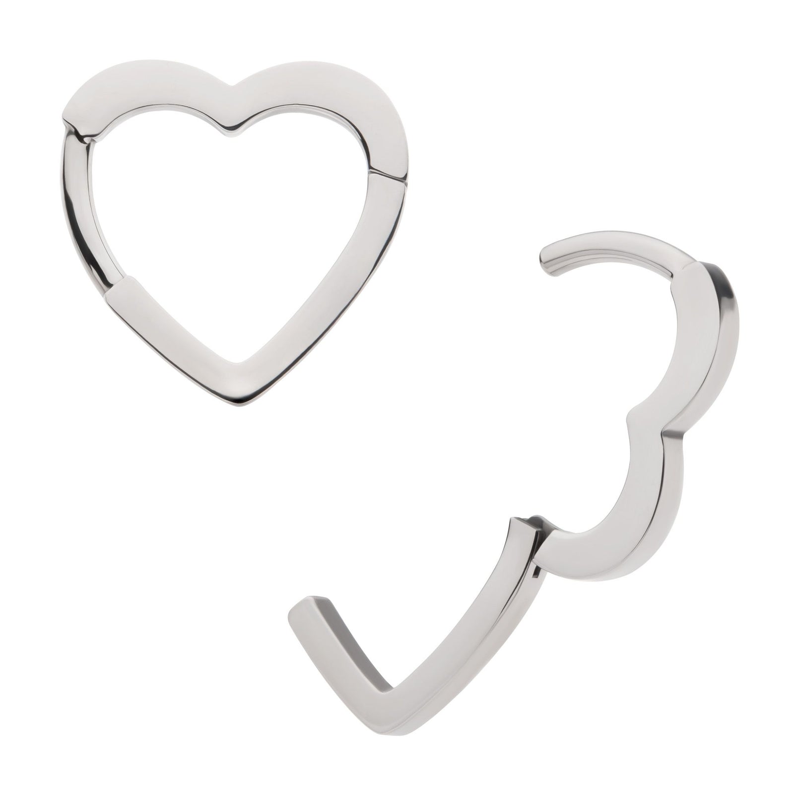 Titanium Heart Huggie Hinged Segment Clicker tisgrhs -Rebel Bod-RebelBod