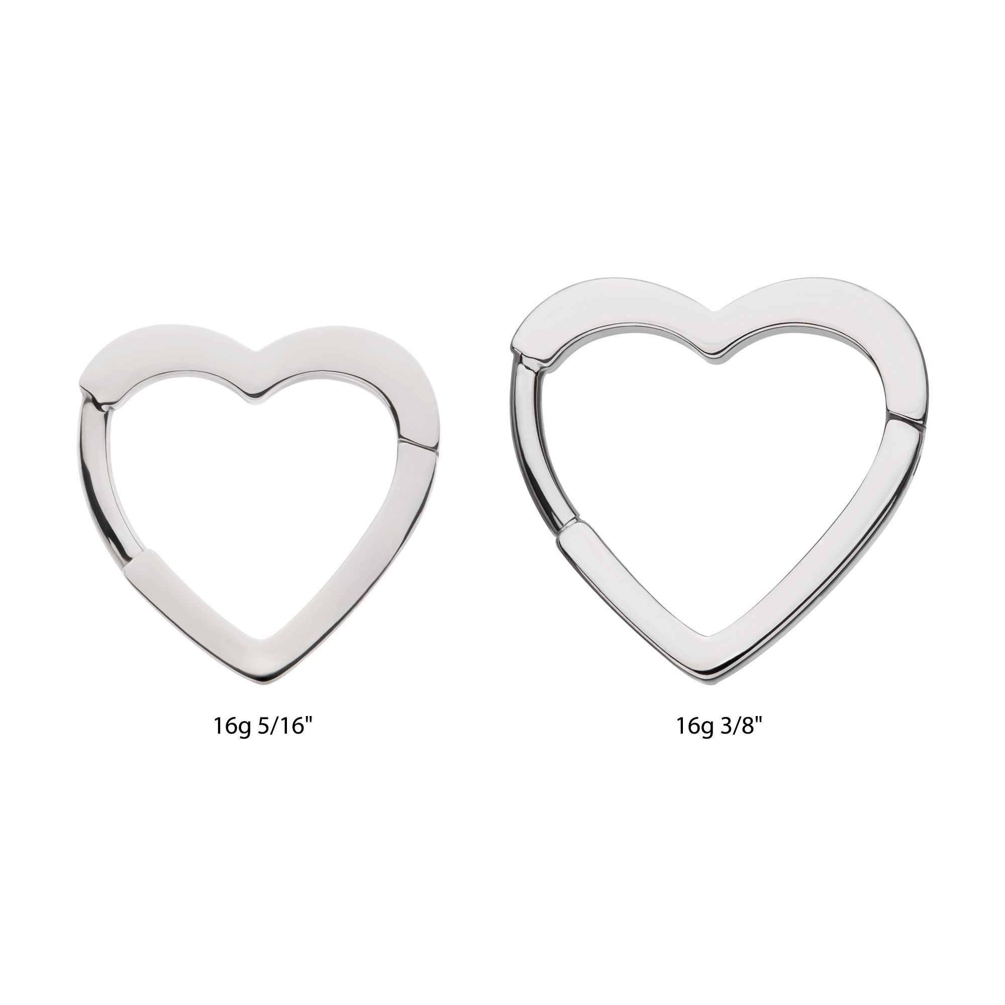 Titanium Heart Huggie Hinged Segment Clicker tisgrhs -Rebel Bod-RebelBod