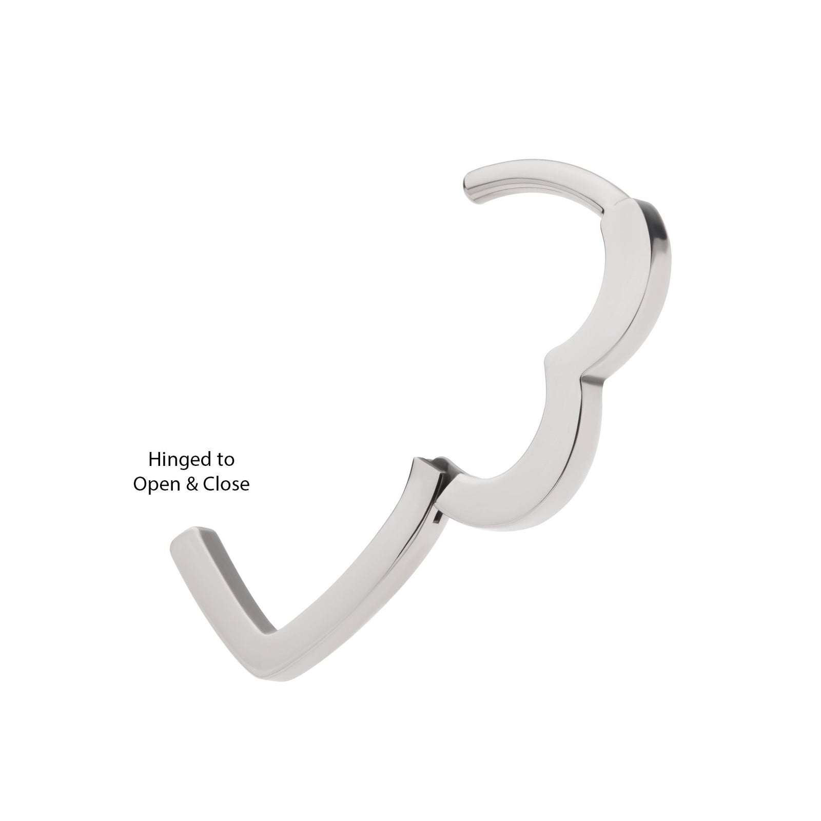 Titanium Heart Huggie Hinged Segment Clicker tisgrhs -Rebel Bod-RebelBod
