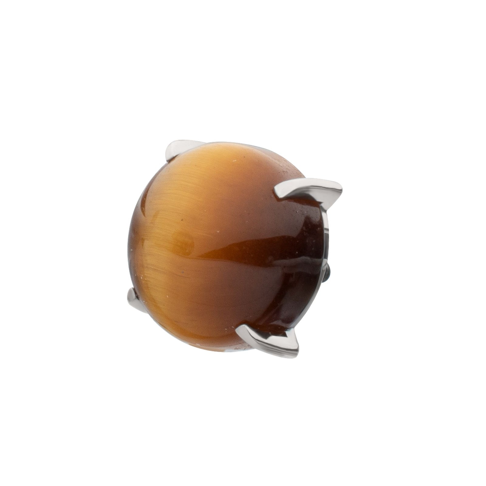 Titanium Internally Threaded 4-Prong Round Natural Stone Top titd946stn -Rebel Bod-RebelBod