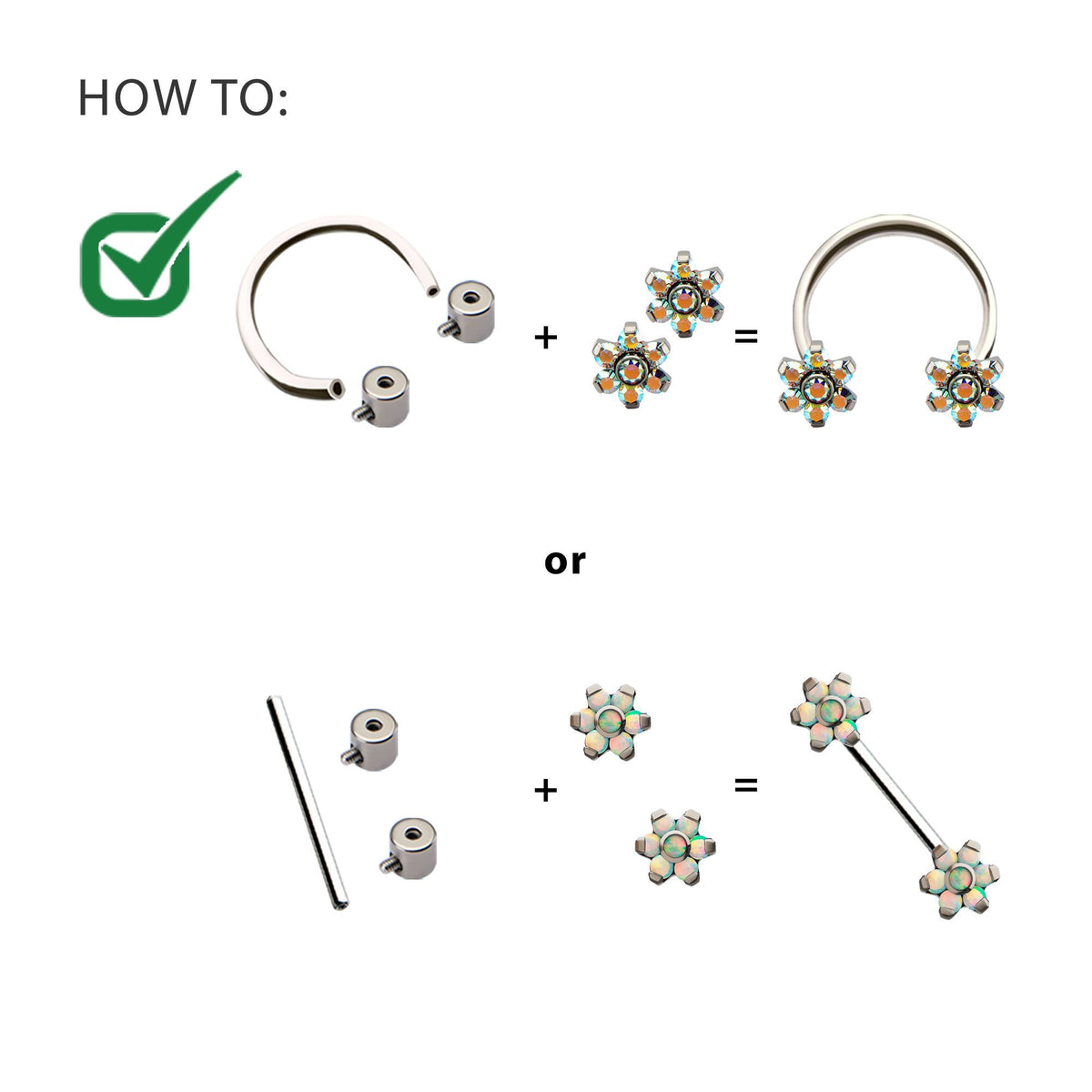 Titanium Internally Threaded Body Jewelry Adapter titd -Rebel Bod-RebelBod