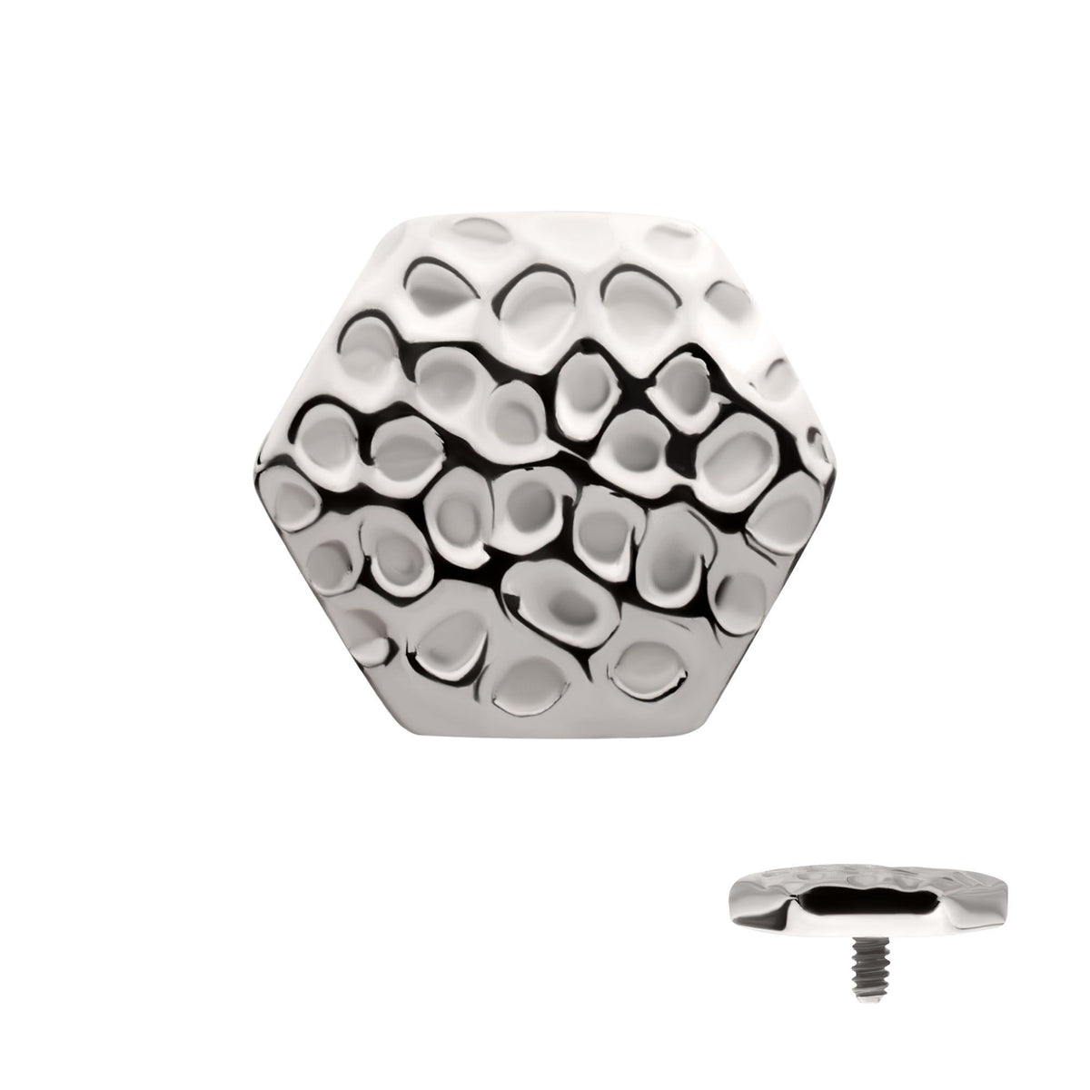 Titanium Internally Threaded Hammered Hexagon Top titd515-6 -Rebel Bod-RebelBod