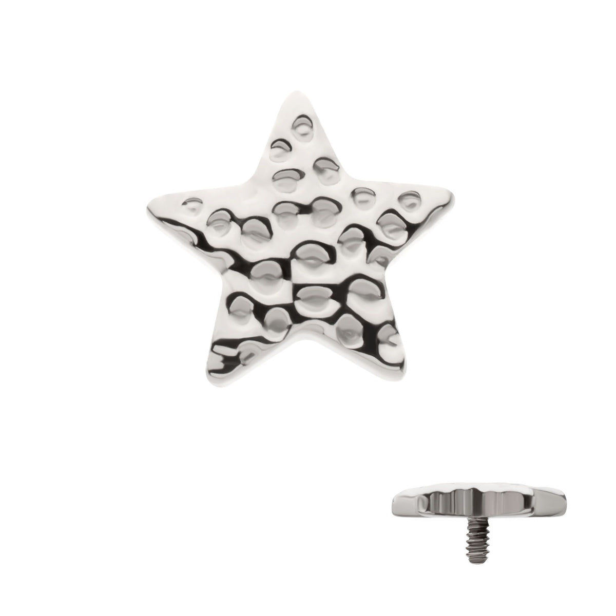 Titanium Internally Threaded Hammered Star Top titd514-6 -Rebel Bod-RebelBod