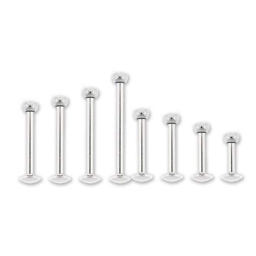 Labret Studs Titanium Internally Threaded Labrets Bezel Set Premium Clear Gems - 1 Piece -Rebel Bod-RebelBod
