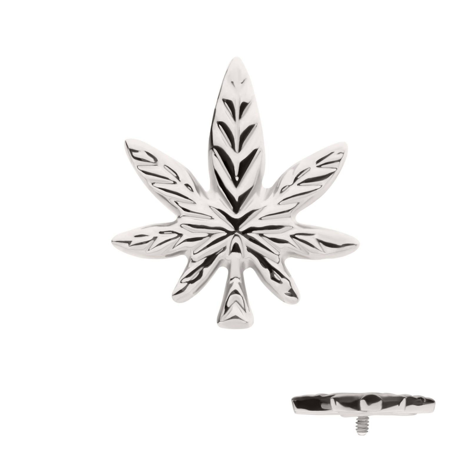 Titanium Internally Threaded Pot Leaf Top titd8471 -Rebel Bod-RebelBod