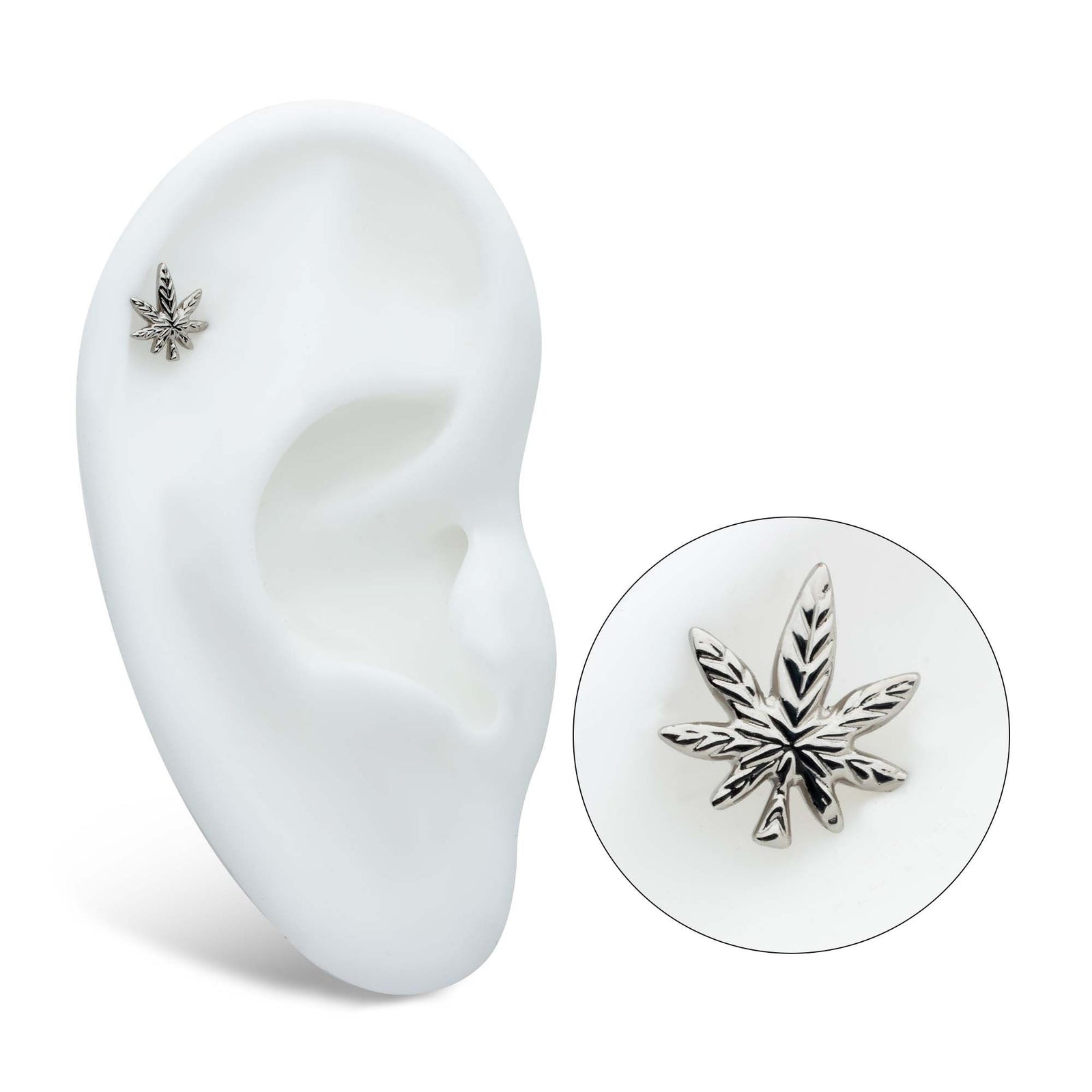 Titanium Internally Threaded Pot Leaf Top titd8471 -Rebel Bod-RebelBod